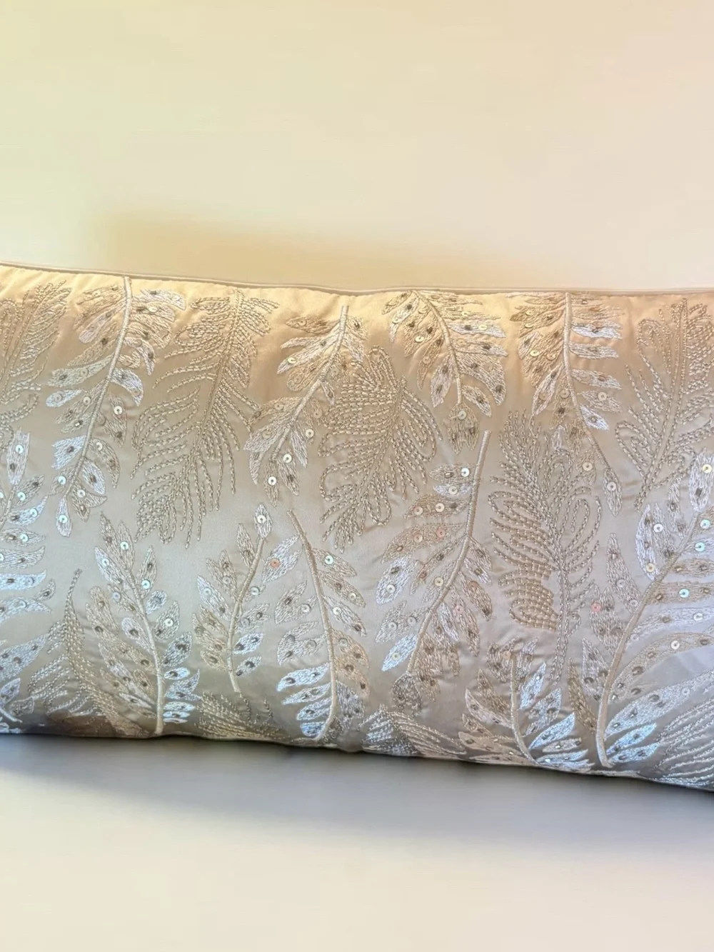 Hudson Park Foglia champagnEmbroidered Sequin Lumbar Pillow set(2) Bloomingdale’
